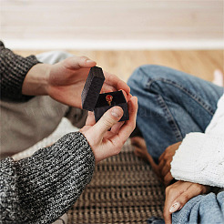 Подарочные коробки для хранения колец из фактурного картона с ромбами&nbsp;CON-TAC0001-07C