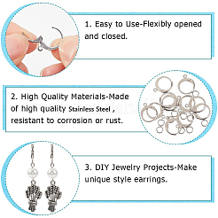 80 шт. фурнитура для сережек из нержавеющей стали 304&nbsp;STAS-SP0001-15