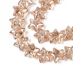 Стеклянные бусины с гальваническим покрытием &nbsp;EGLA-N020-01F