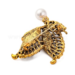 Броши-бабочки из сплава со стразами&nbsp;JEWB-I034-35AG-02