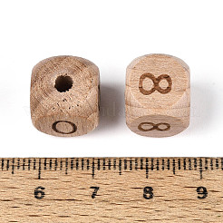 Гравированные бусины из бука&nbsp;WOOD-N022-07