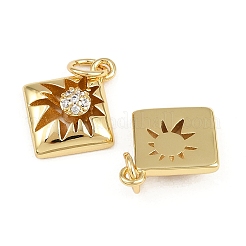 Латунные микропаве прозрачные подвески с фианитом&nbsp;KK-A269-32G