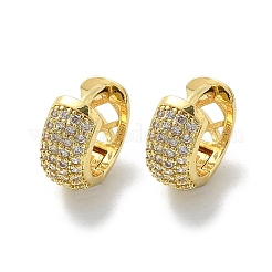 Латунные микро проложить серьги обруча кубического циркония&nbsp;LS-EJEW-D311-078G
