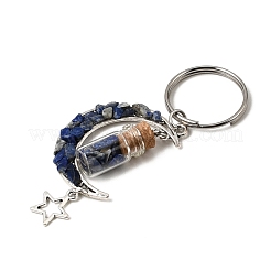 15 шт. 5 стиля брелок из натурального лазурита&nbsp;KEYC-DC00032