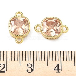 Латунные подвески-коннекторы с квадратными фианитами&nbsp;KK-P348-06G