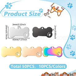 50шт 5 цвета подвески из нержавеющей стали&nbsp;STAS-WA0001-01