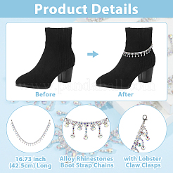 2 шт. сплава стразов звеньевая цепь ремень сапог&nbsp;HJEW-HS00056
