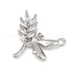 Латунные микропаве прозрачные подвески с фианитом&nbsp;KK-G545-04P