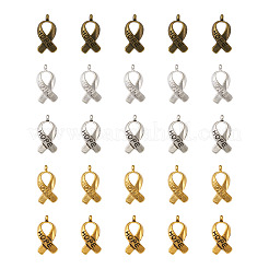 Сплавочные подвески ленты символа борьбы против рака молочной железы со словом 