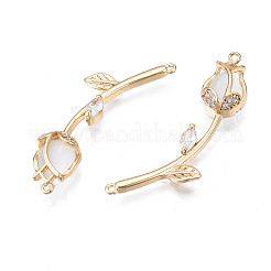 Латунные соединители с прозрачным кубическим цирконием с микропаве&nbsp;X-KK-Q278-004-NF