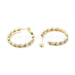 Эмалированные серьги-гвоздики с эффектом сглаза&nbsp;EJEW-G327-02G