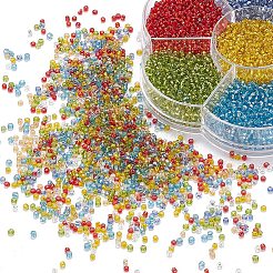 7 цвет стеклянных круглых бусин&nbsp;SEED-YW0001-24A-01
