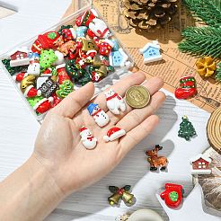 48шт 24 вида стилей Рождественская тема непрозрачные кабошоны из смолы&nbsp;RESI-CJ0004-82