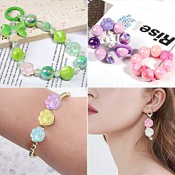 70шт 7 цвета непрозрачные акриловые бусины в виде кошачьей лапы&nbsp;MACR-CJ0001-48