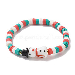 3шт 3 стиля полимерная глина Heishi серфер стрейч браслеты набор&nbsp;BJEW-TA00262