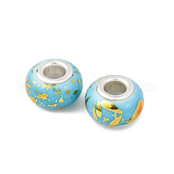 Европейские бусины-рондель из непрозрачной смолы&nbsp;RESI-Z046-01B