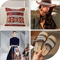 Полиэстеровая лента с пайетками для вышивки&nbsp;OCOR-WH20003-38A