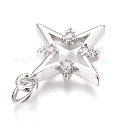 Латунные микропаве прозрачные подвески с фианитом&nbsp;ZIRC-O035-22P