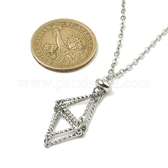 Устойчивый к потускнению 304 нержавеющая сталь кабель цепь макраме мешочек пустой держатель камней для изготовления подвесок ожерелий&nbsp;NJEW-TA00117-02