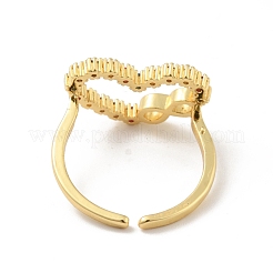 Красочное сердце из кубического циркония с открытым кольцом-манжетой бесконечности&nbsp;RJEW-B042-01