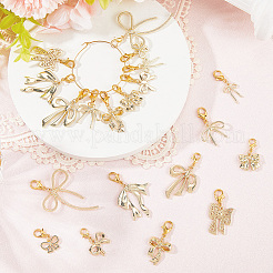 20 шт. 10 стиля подвеска-бантик из сплава маркеры фиксирующих стежков&nbsp;HJEW-SC00176