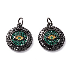 Латунные микро-паве зеленые кубические циркониевые подвески&nbsp;ZIRC-Z019-24B-NR