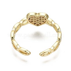 Латунные кольца из манжеты с прозрачным цирконием&nbsp;LS-RJEW-S044-094-NF