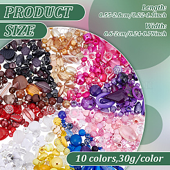 300 г 10-х цветных акриловых бусин&nbsp;SACR-ME0001-03