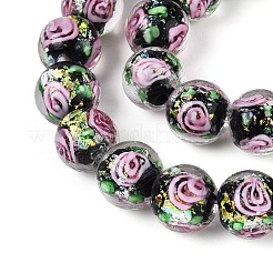 Ручной стеклянные фольга бисер пряди&nbsp;FOIL-N033-04A