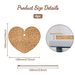 4шт пробковая подвеска-украшение&nbsp;KEYC-PB0001-02H