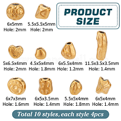 40 шт. 4 стиля 304 нержавеющая сталь разделительные бусины&nbsp;STAS-PH0005-85