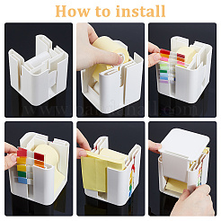 Пластиковый выдвижной держатель для заметок и рулонный диспенсер для липких заметок&nbsp;AJEW-WH0695-247A