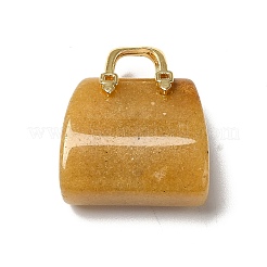 Латунные подвески из нефрита с натуральным топазом&nbsp;KK-E274-01G-16