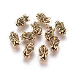 Сплавочные овальные бусины тибетского стиля &nbsp;PALLOY-E566-17AG