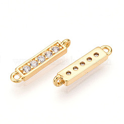 Шармы-соединители из латуни с микропаве из прозрачного кубического циркония&nbsp;KK-N261-79G