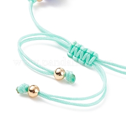 Плетеный браслет из бисера сглаз из смолы&nbsp;BJEW-JB08412