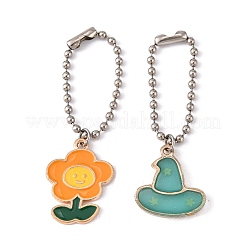 Брелки с подвесками из эмали из сплава 9 шт.&nbsp;HJEW-PH01493