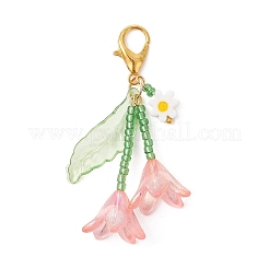 Подвески из стеклянных бус и прозрачных акриловых бусин.&nbsp;HJEW-MZ00406