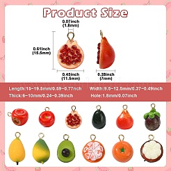 12 шт. 12 стиля подвески из латуни и акрила&nbsp;OACR-CJ0002-68