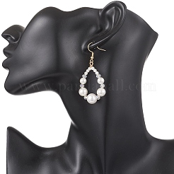 Серьги-капли из нержавеющей стали 304 с натуральным культивированным пресноводным жемчугом&nbsp;EJEW-JE06862