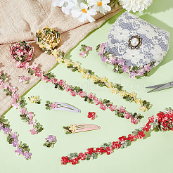 5 ярд двухцветной полиэстеровой вышитой кружевной отделки&nbsp;OCOR-PH0005-19