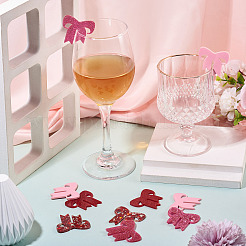 24 шт. 4-х цветные акриловые блестки для бокалов вина&nbsp;OACR-TA0004-17