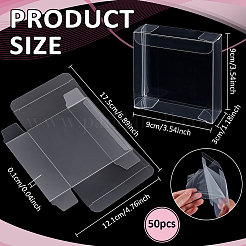 50 шт. квадратные подарочные коробки для хранения из ПВХ&nbsp;CON-BC0007-86