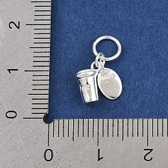 925 подвеска в виде кофейного зерна и кофейной чашки из стерлингового серебра&nbsp;LS-STER-K183-02S