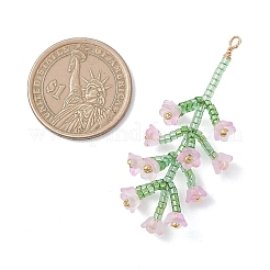 Большие подвески-цветы из стеклянных бисеров&nbsp;PALLOY-MZ01184-03