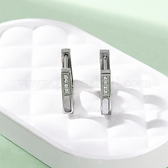Серьги-кольца трапециевидной формы с прозрачным кубическим цирконием из нержавеющей стали 304&nbsp;EJEW-D331-17P