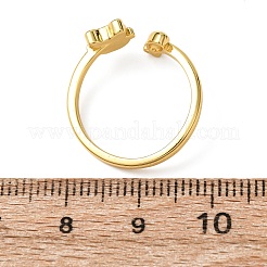 Манжеты из латуни с микро паве кубический цирконий для женщин&nbsp;RJEW-K309-39C-G