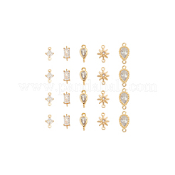 20 шт. 5 стиля латунные подвески-коннекторы с прозрачным кубическим цирконием&nbsp;DIY-AN0001-13