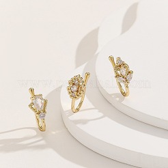 3 шт. 3 стиля латунные кольца для носа с прозрачным кубическим цирконием&nbsp;FS-WGA5D03-01