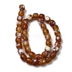 Нити окрашенных и нагретых натуральных агатовых бус с огненным кракелюром&nbsp;G-NH0067-A02